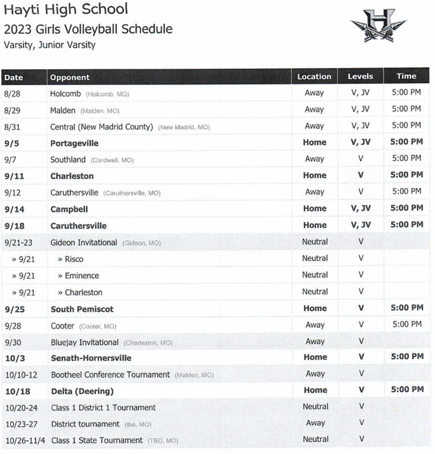 Athletics Hayti Rll School District